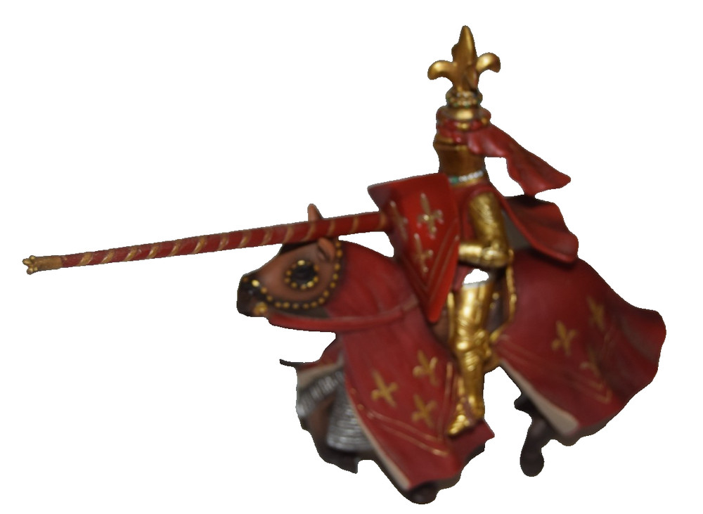 2003 Schleich Knight and Horse Red Gold with Shield and Lance