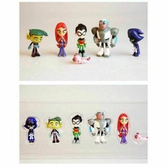 Teen Titans Go Deluxe Six Pack 6 Mini Figure set. New. Free Ship Mint In Box