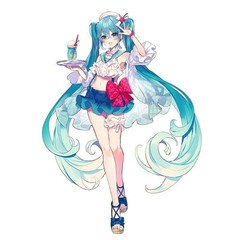 New Hatsune Miku figure Soda cream dress The Props Desktop Decoration Collection