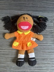 Hand Puppets Plush Brown Girl & Boy Pretend School Lot Of 2 School & Home