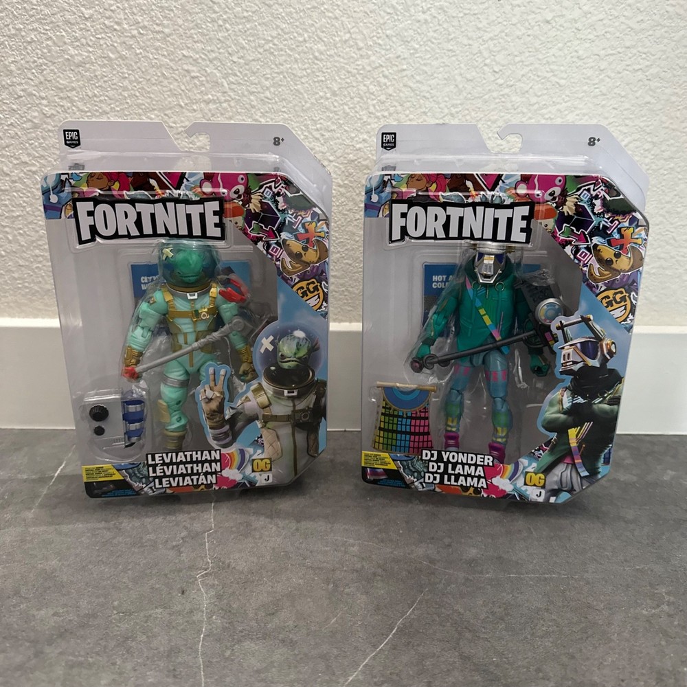 Lot of 2 Fortnite Action Figures Accessories Boxed DJ Gamer Gaming NEW