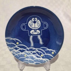 Gosu Old Indigo Dyeing Doraemon Tableware, Set of 4 Small Plates, Full Comp