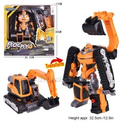 Tobot V Rocky Athlon Vehicle Transforming Robot Excavator Action Figure Toy