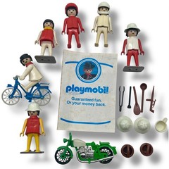 Playmobil Lot Figures Motorcycle Bicycle Accessories Vintage Toy Collection