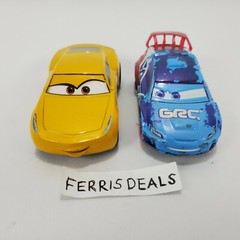 Disney Cars Cruz Ramirez and Raul Caroule 1:43 Die Cast Luigi small plastic Lot