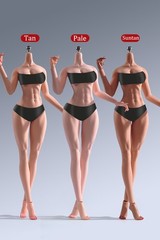 YM507 1/6 Female Body Muscle Flexible Seamless Silicone Large Breast 12″ Figure