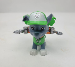 Paw Patrol Air Rescue Rocky Action Pup Figure Green Gray Spring Action Pack