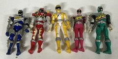 Lot Of 5 Power Rangers -Blue, Yellow, Pink, Green, Red