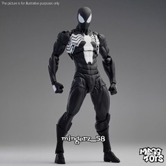 MESS TOYS Symbiote Spider-Man Action Figure Black Suit Collectible Model Gifts