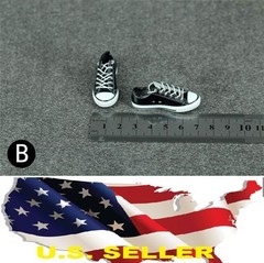 1/6 women shoes black casual sneakers Chuck Taylor Low for phicen hot toys ❶USA❶