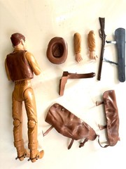 Vtg 1960s Marx Johnny West cowboy Western Action Figure Toy 9″ W/ Accessories