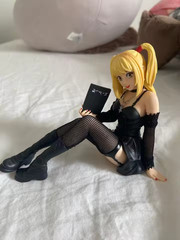 Death Note Misa Amane 10cm Sitting Figure Gothic Leather Dress PVC Model Gift