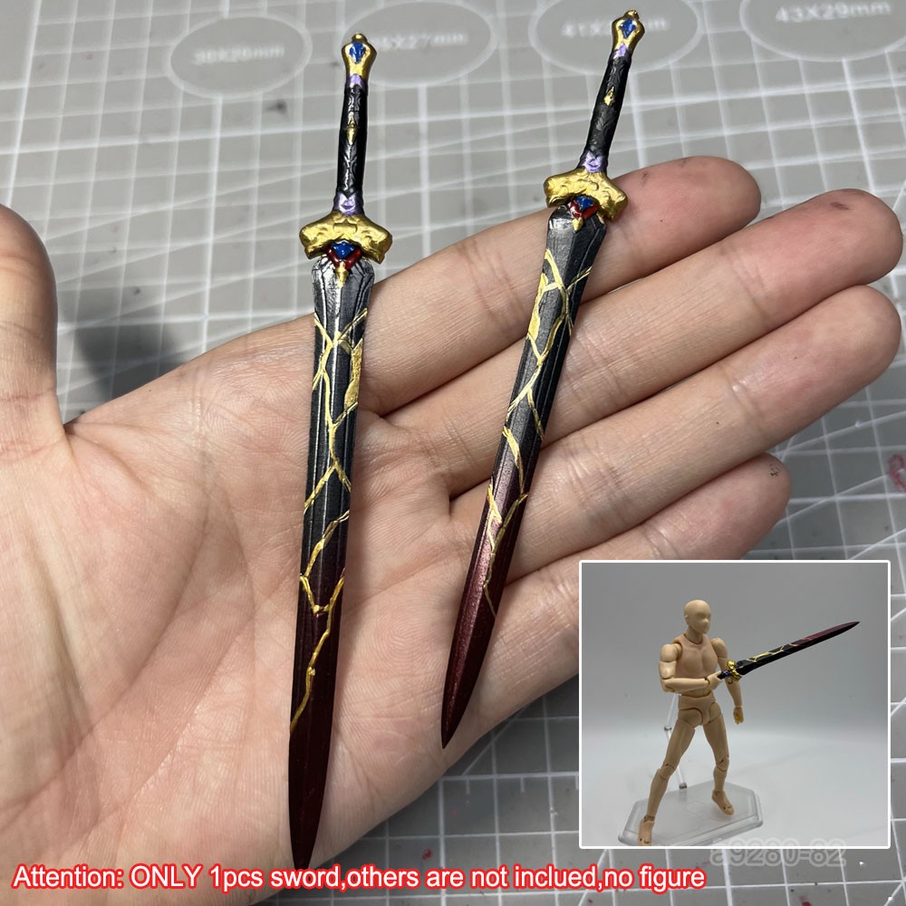 Painted 1/12 1/10 Cool Sword Weapon Model Decor For DIY 6″ Figure Body Toy