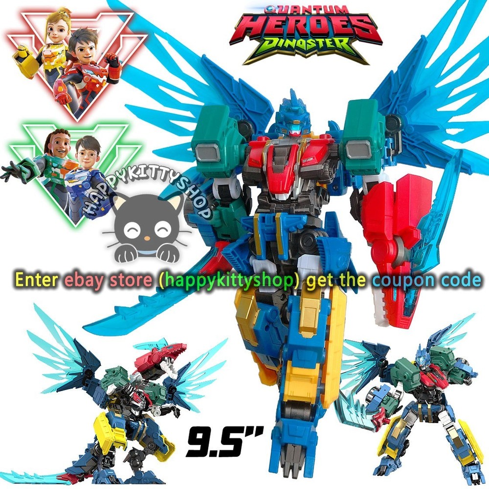 Quantum Heroes Dinoster Guardians Metatron Alpha Transformer Robot Figure Black