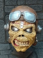 Eddie “Aces High” Latex Mask Handmade Fan Art . Stylized Painting. Fan Art