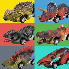 Dinosaur Toy Pull Back Cars, 6 Pack Dino Toys for Kids Ages 3 and Up
