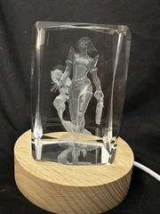 SUPIA Valorant 3D Laser Cut crystal Glass Viper & LED Light Up Pedestal 3”