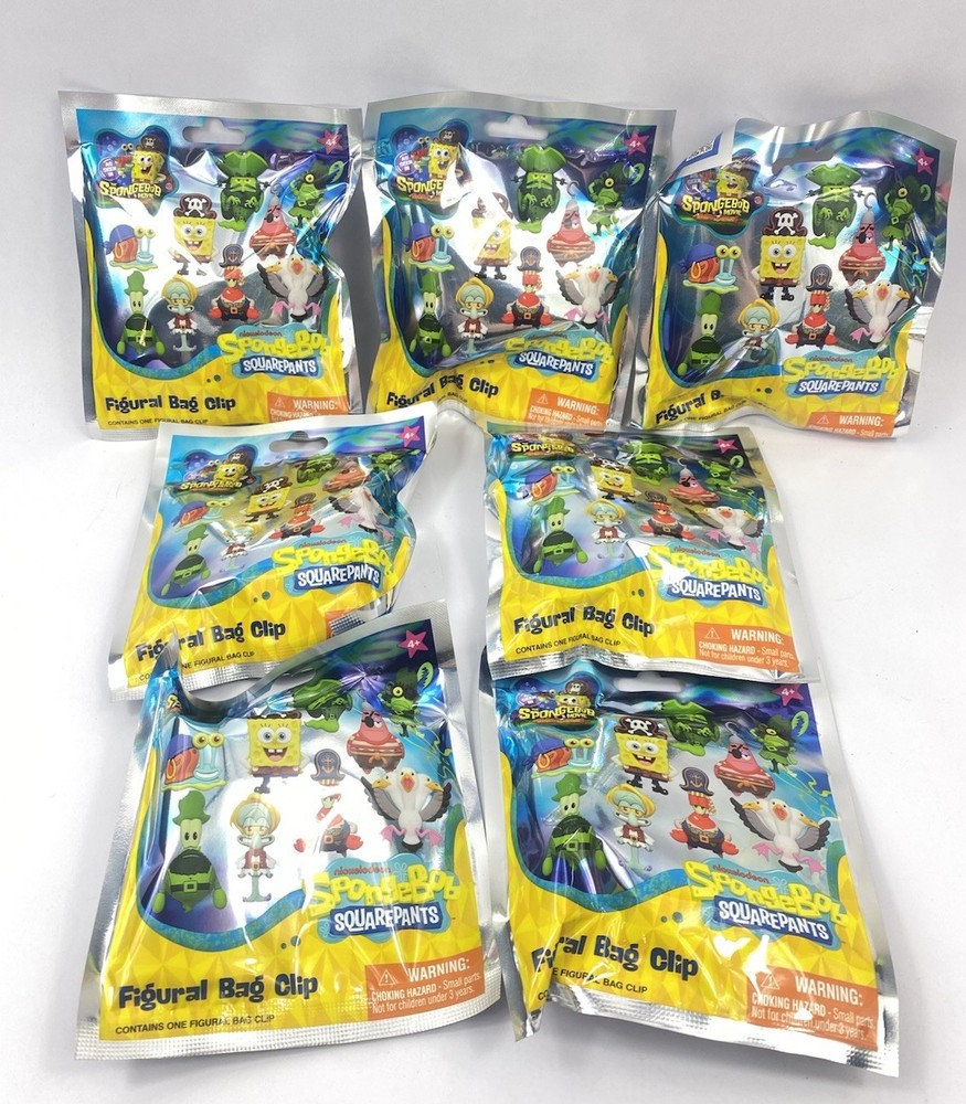 SpongeBob SquarePants 3 Packs! Monogram Figure Bag Clip Unopened Mystery Pack 7