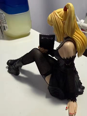 Death Note Misa Amane 10cm Sitting Figure Gothic Leather Dress PVC Model Gift
