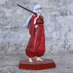20cm Inuyasha Anime Figure Standing Pose White Black Hair Collectible Statue