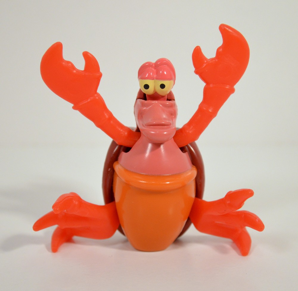 RARE 1998 Sebastian 3″ McDonald’s EUROPE Action Figure Disney Little Mermaid