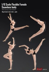 US 1:6 Pale Skin Large Bust Breast 12″ Female Seamless Flexible Figure Body Toys