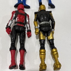 Lot Of 4 Power Rangers Beast Morphers Lightning 6” Figures Blue Gold Red