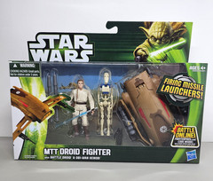 Star Wars MTT Droid Fighter 2012 Obi-Wan Kenobi Battle Droid Blue Figure Green