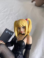 Death Note Misa Amane 10cm Sitting Figure Gothic Leather Dress PVC Model Gift