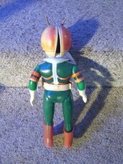 70’s Kamen Rider Japan Soft Vinyl Bandai Popy 11″ Figure w/Mask Belt Scarf VG