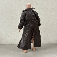 PB-LTC-WTC: 1/12 scale Dark Brown Faux Leather Trench Coat for 6″ Action Figures