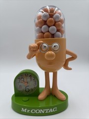 Vintage Mr. Contac Japanese Drug Advertisement Mascot Figure Alarm Clock Used