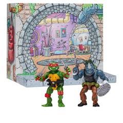 TMNT 1988 Remastered Raphael vs Rocksteady Playmates Action Figure 2-Pack N Hand