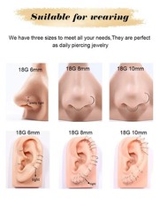 Men Women 316L Surgical Steel Hinged Nose Rings Hoop for Nostril Septum