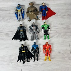 Batman Brave Bold Figure Lot JLU Blue Flash Green Man Bat Cyborg Superman Toy DC