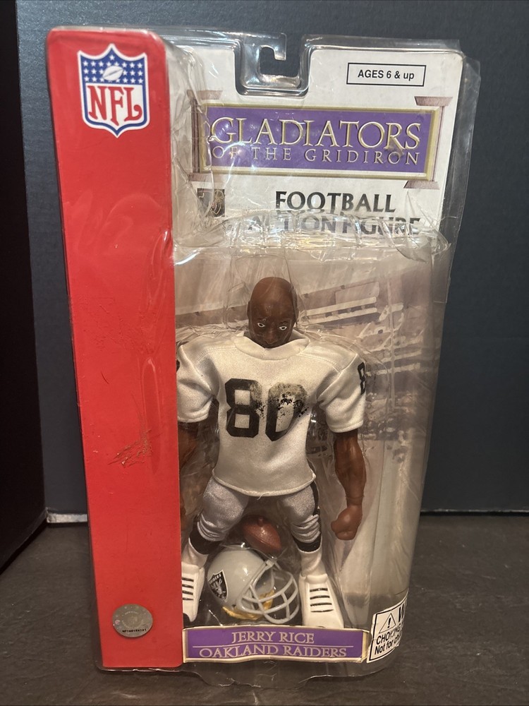 NFL Gladiators Of The Gridiron Jerry Rice Oakland Raiders Football Figure WHITE