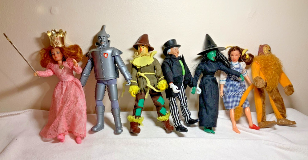 VTG 70s Mego Wizard Of Oz Dolls Dorothy, Scarecrow Witch Lion Lot 7 Figures Set