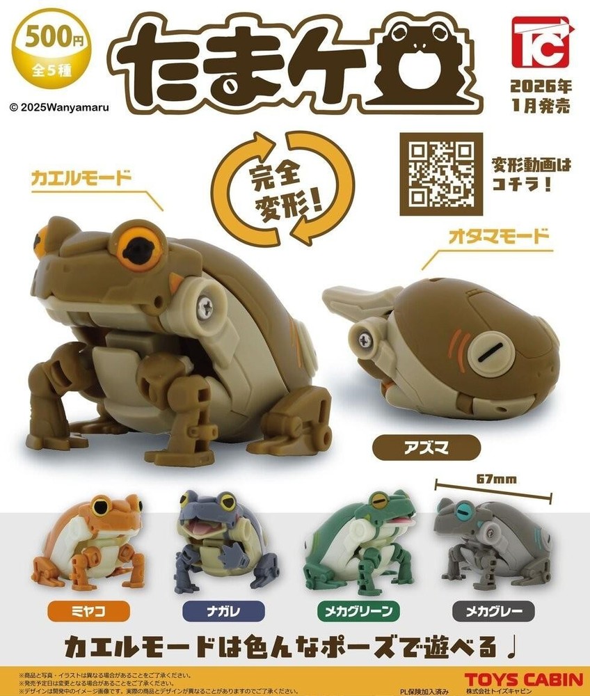 Toys Cabin TC Gacha Tamakero Tadpole to Frog Transforming Figure – 1 Random