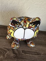 Large Garfield the Cat Plush Toy 10 inch Sticker Bomb Rare.