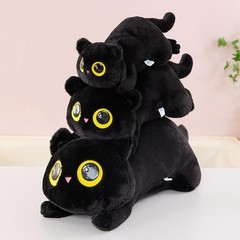 50-90cm Giant Black Cat Plush Toy Kawaii Cuddly Stuffed Pillow Kids Gift