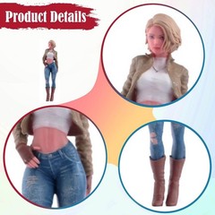 1:24 Girl Model Mini Figure Realistic Diorama Scenery Role Play Tiny People