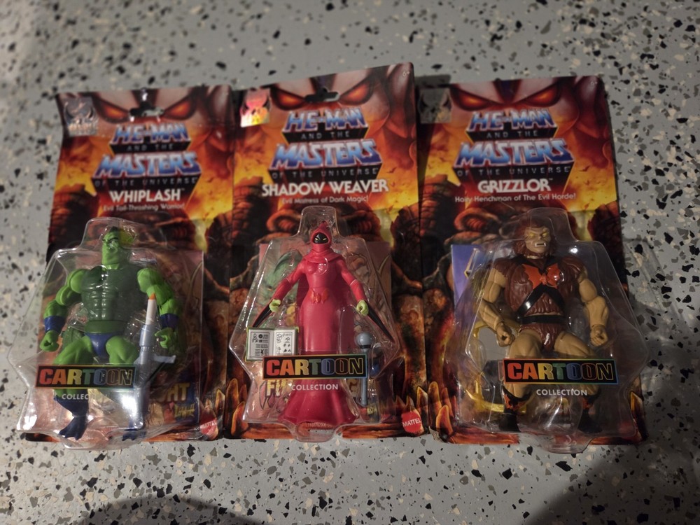 Masters of The Universe Origins Cartoon Shadow Weaver Grizzlor Whiplash Lot