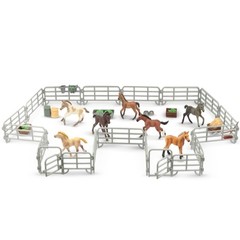 20PCS Corral Fencing Playset with Gates for Barn Farm Animal Toys