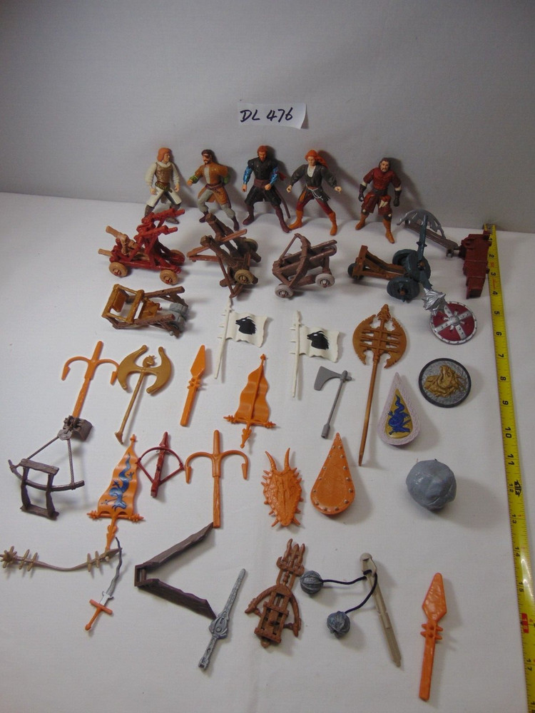 1995 Kenner Hasbro Dragonheart Movie 5 Figure Lot Accessories Weapons Catapult