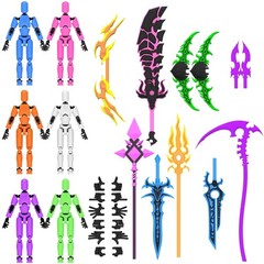 [6-Pack] Glowing Titan 13 Action Figure Set Already Assembled, T13 Action Figure