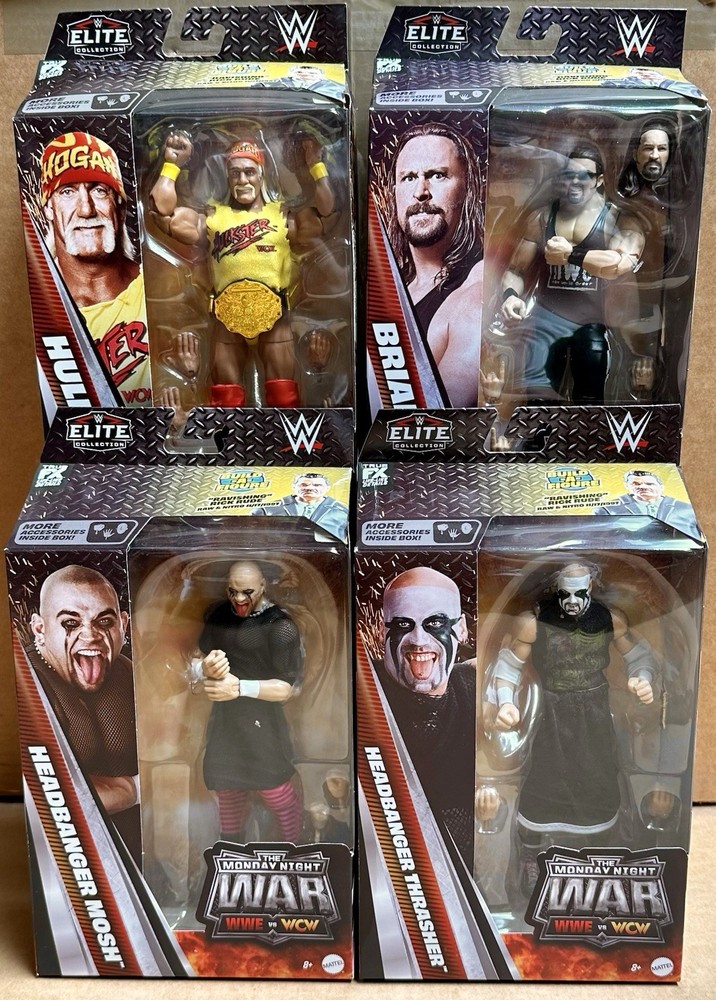 WWE Elite Monday Night Wars Complete Set of 4, (Series 11) w/ Rick Rude BAF