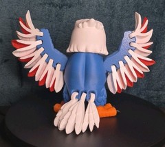 Articulated Bald Eagle 3D Printed Flexi Figure Poseable Wings USA Bird Patriotic