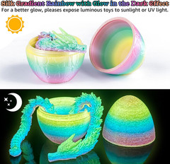 3D Printed Dragon Eggs Fidget Toys with Dragon, 4 Pack, Kids Adults, Fantasy