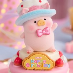 TOP LuLu the Piggy Figures 5th Anniversary Birthday Cake Premium Set Cute