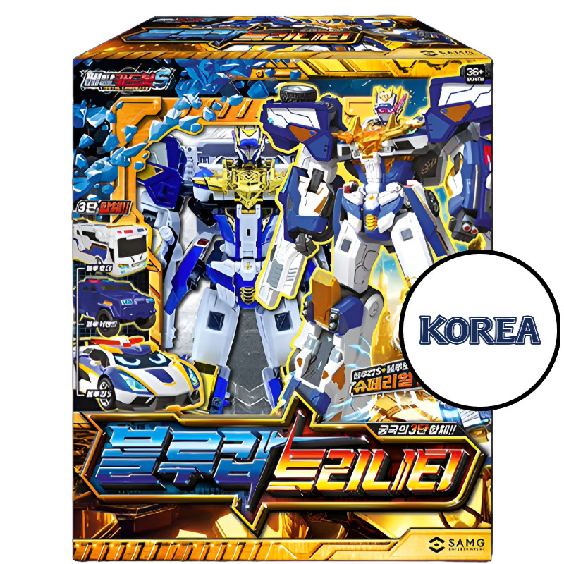 Metal Card Bot S Blue Cop Trinity Robot Toy Boy Transformer Korea Car